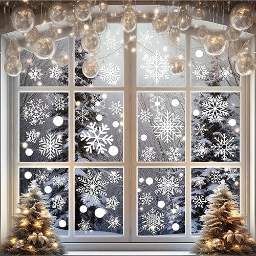 Snowflake Window Cling 13 Snowflakes - Etsy