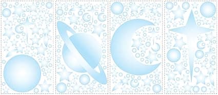 RoomMates RMK1141SCS Celestial Glow In the Dark Stars Peel and Stick ...