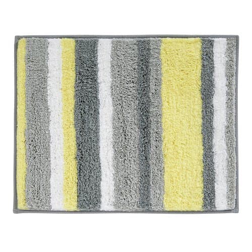 iDesign 17050 Bath Spa Rug 34" L X 21" W White Microfiber Polyester ...