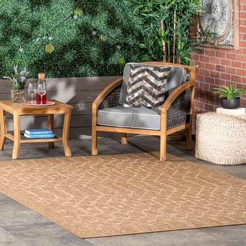 nuLOOM Naya Moroccan Trellis Beige 8 ft. x 10 ft. Indoor/Outdoor Area ...