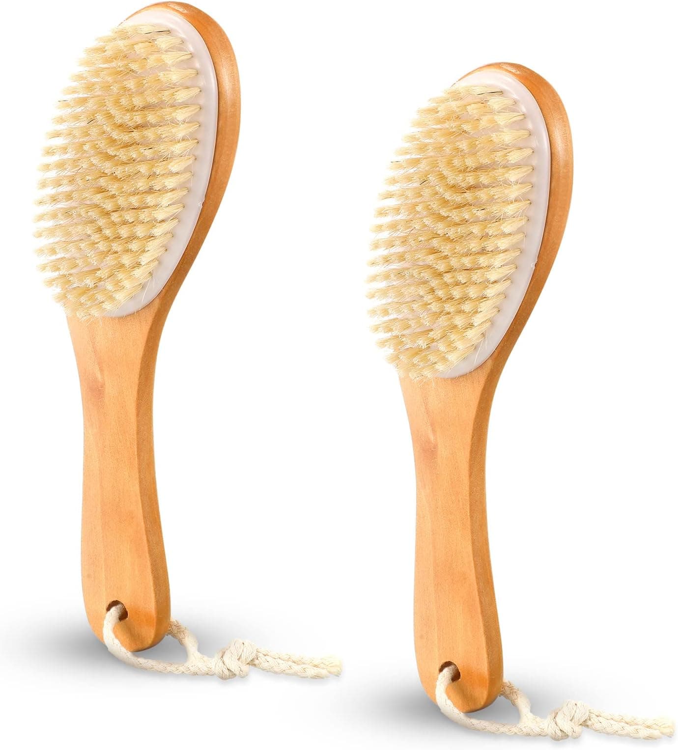 Amazon.com : 100% Natural Boar Bristle Body Brush with Contoured Wooden ...