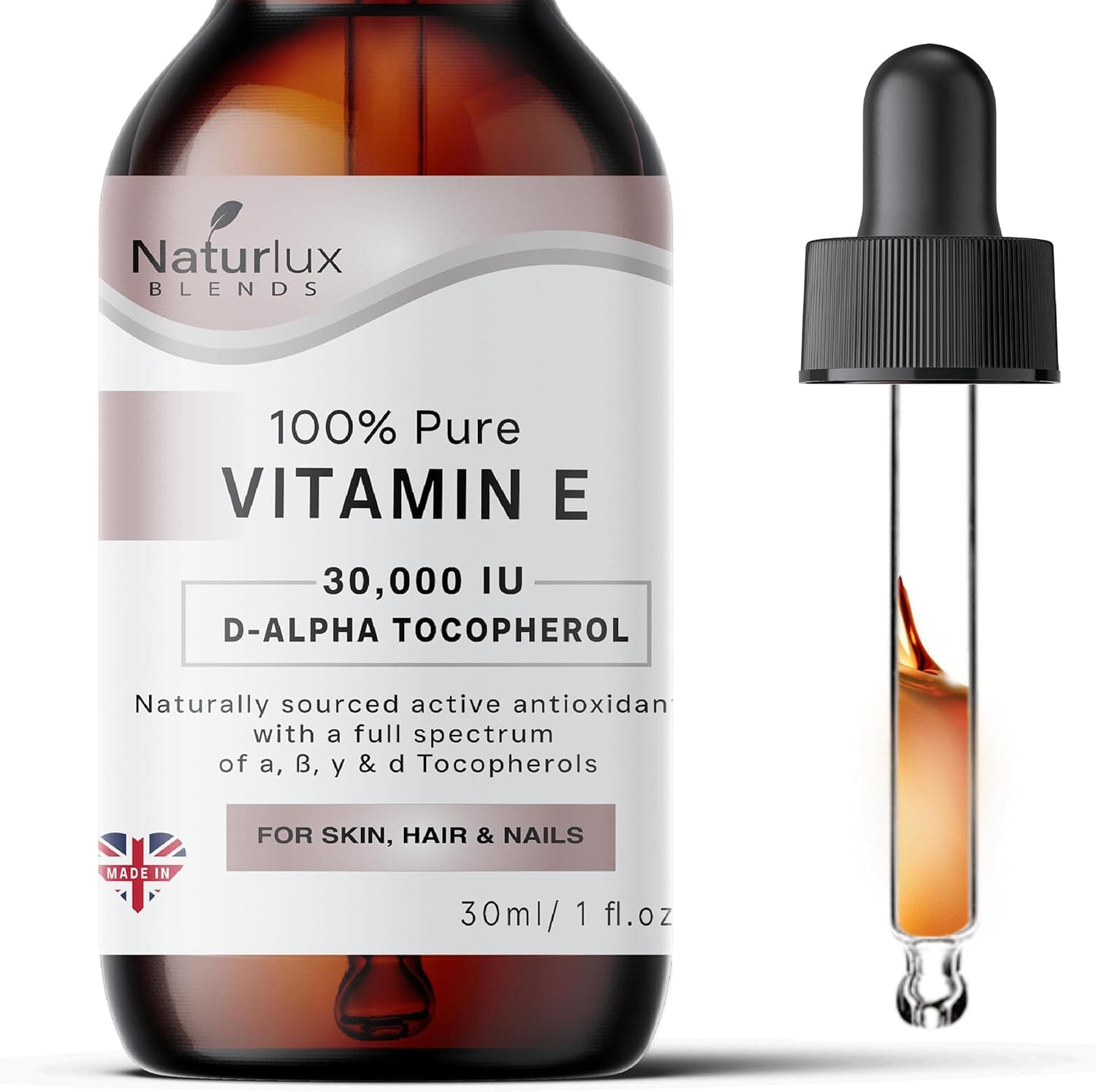 100% Pure Vitamin E Oil For Skin, Face, Hair & Nails Cuticle | Natural ...