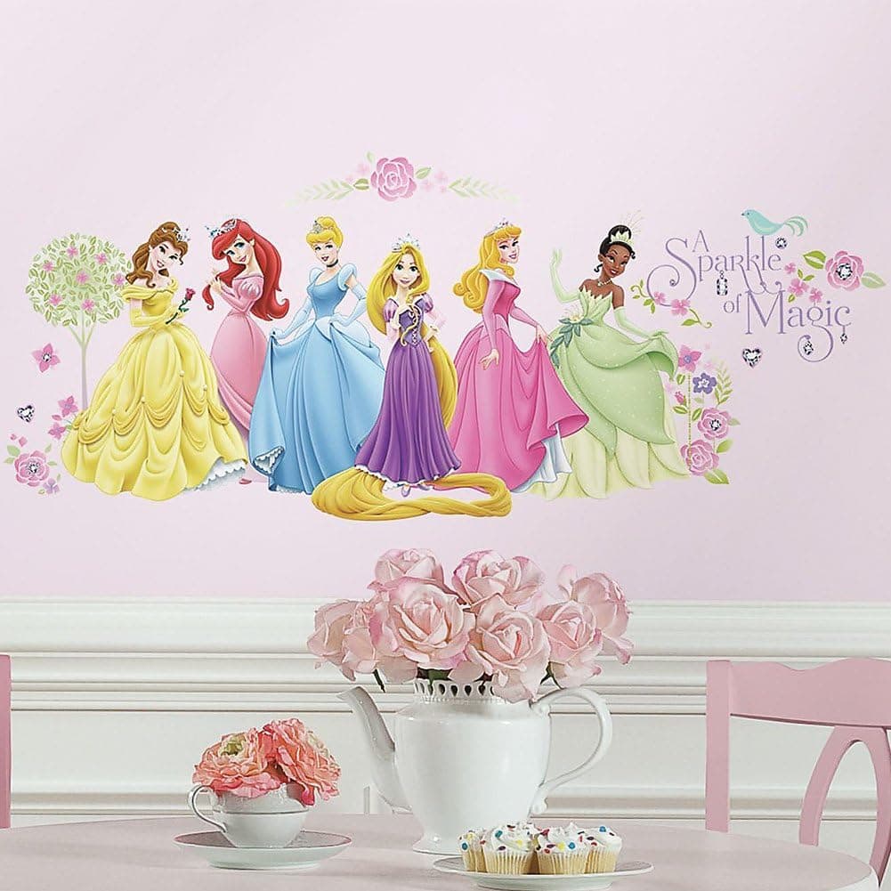 RoomMates RMK1903SCS Disney Princess Glow Princess Peel and Stick Wall ...