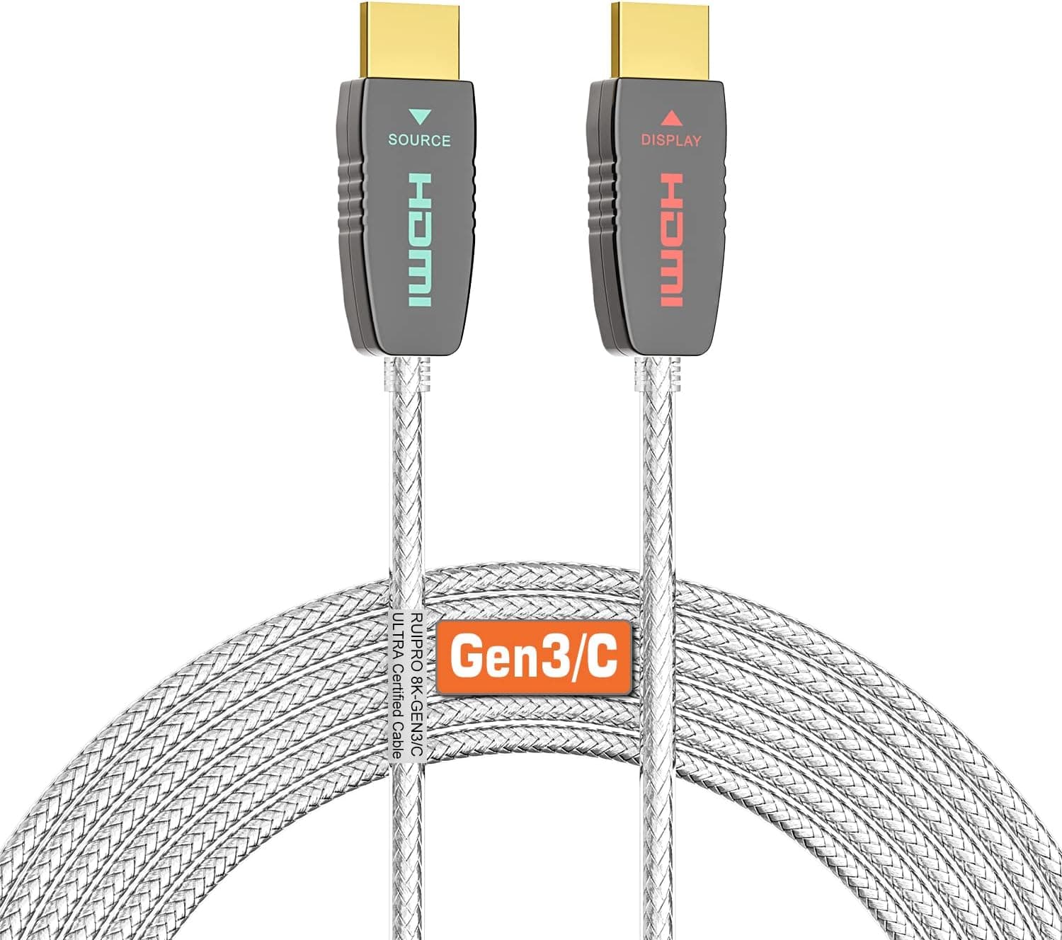 RUIPRO 8K Fiber Optic HDMI Cable 48Gbps 8K60Hz 4K120Hz Dynamic HDR eARC ...