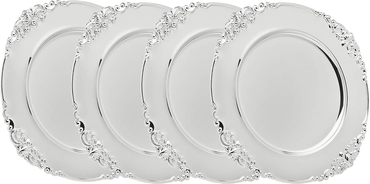 Amazon.com | Godinger Baroque Chargers - Set of 4: Plate Chargers ...
