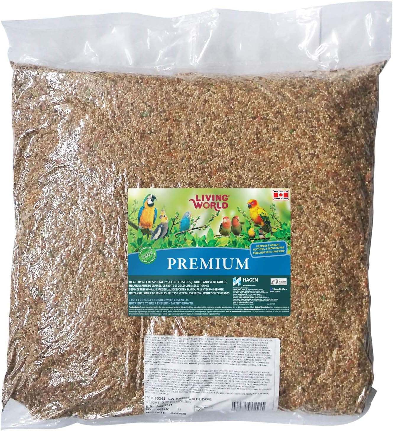 Living World Premium Mix for Budgies - 9.07 kg (20 lb) : Amazon.ca: Pet ...