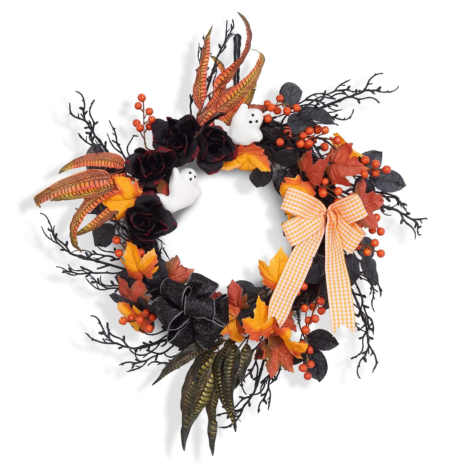 26 Inch Halloween Wreaths for Front Door, Large Outdoor Halloween Door ...