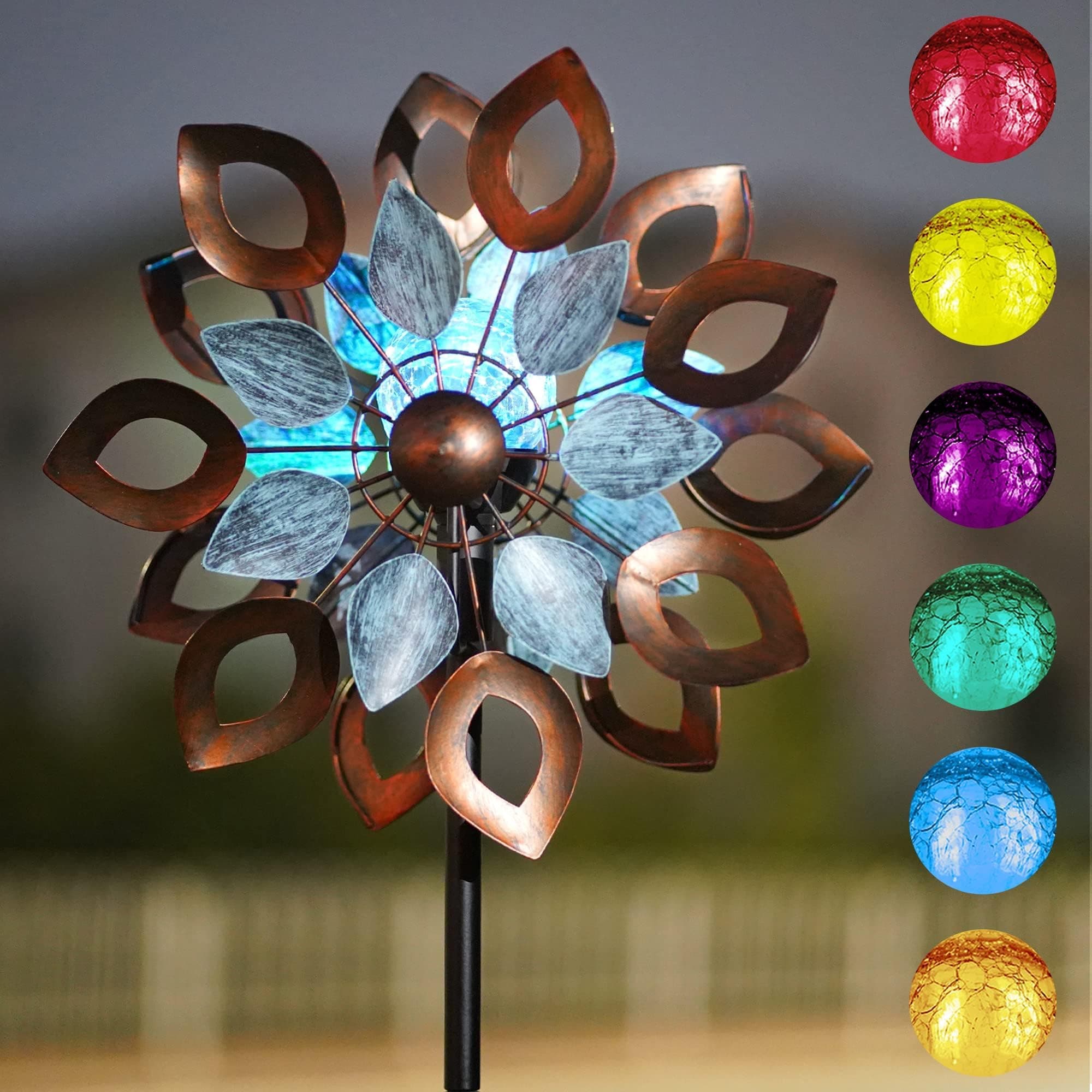 Amazon.com: Evergreen 75" Colorful Wind Spinner | Heavy Duty Powder ...
