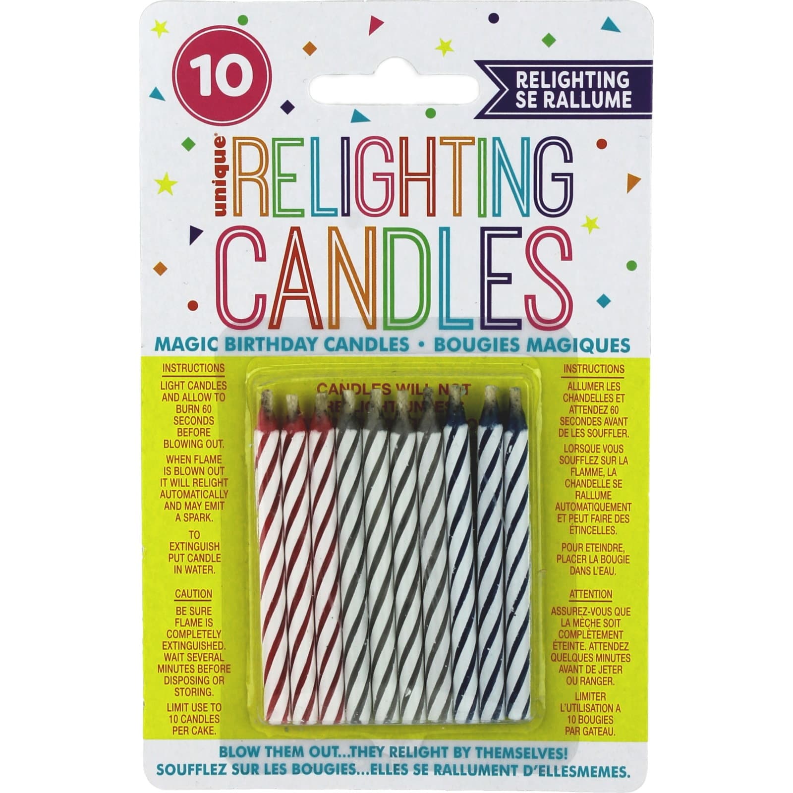 Magic Relighting Birthday Candles (Pack of 10) - Discount Party Supplies