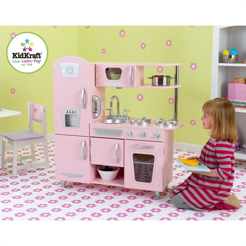 KidKraft Vintage Play Kitchen in Pink - 53179