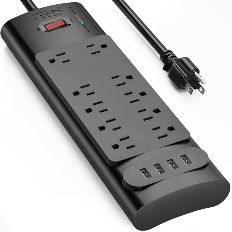 Power Strip Surge Protector 10 AC, 4 USB - MobileAndApps