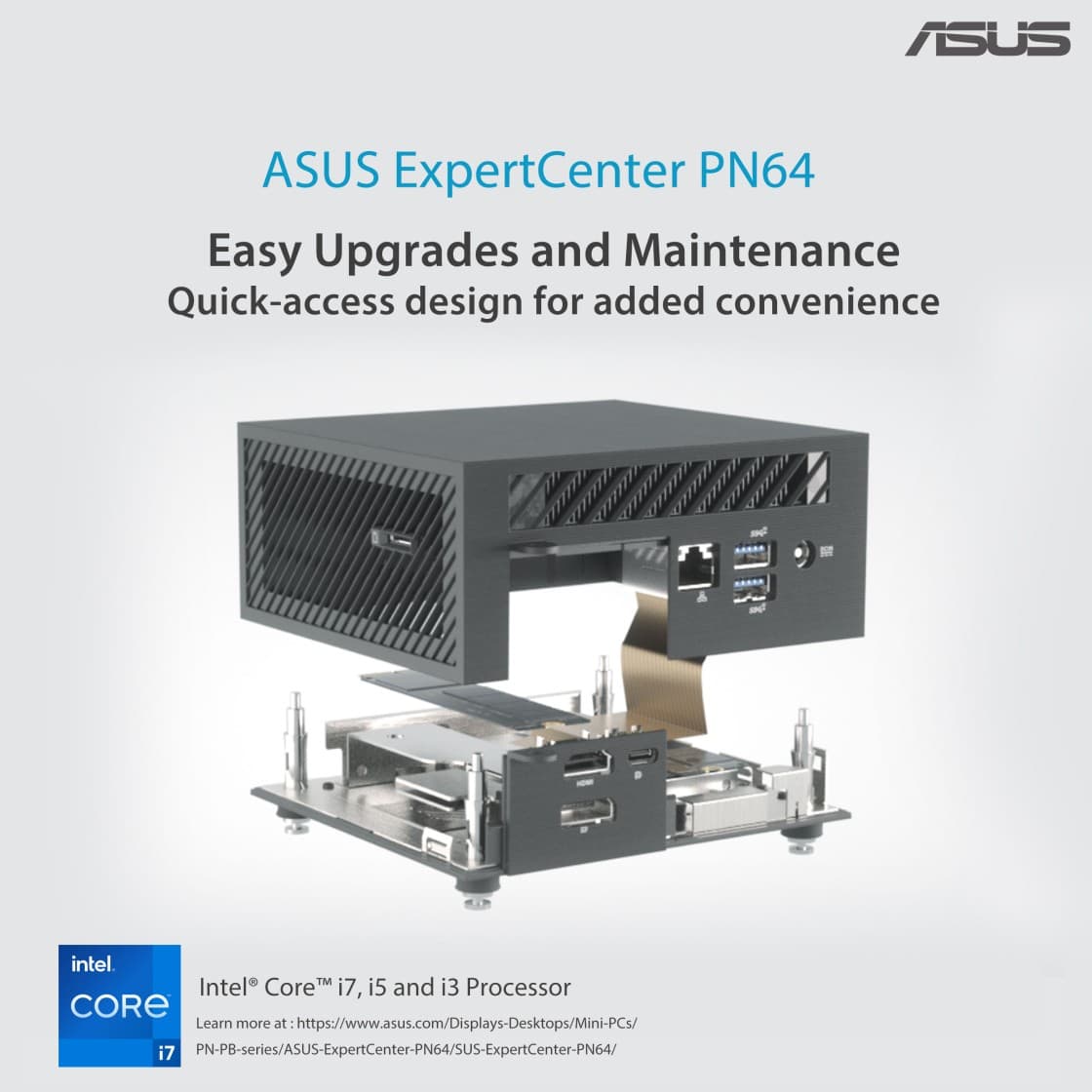ASUS Mini PC ExpertCenter PN64 barebone with Intel Core i3 1220P