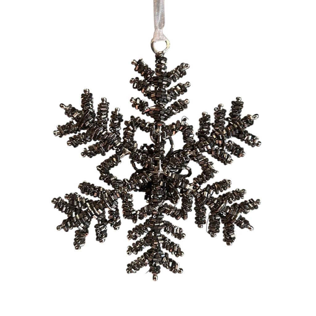 Crate and Barrel Beaded Snowflake Ornament