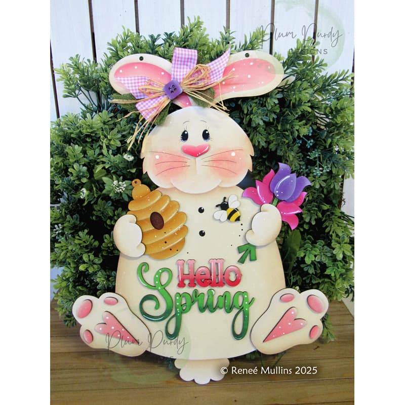 #892 Hello Spring Bunny Door Hanger (PATTERN) - Plum Purdy