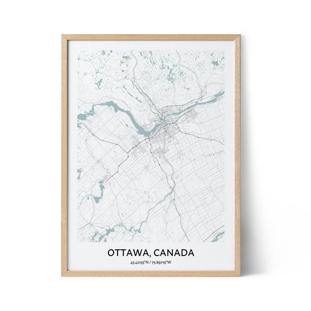 Ottawa Map Poster - Your City Map Art - Positive Prints