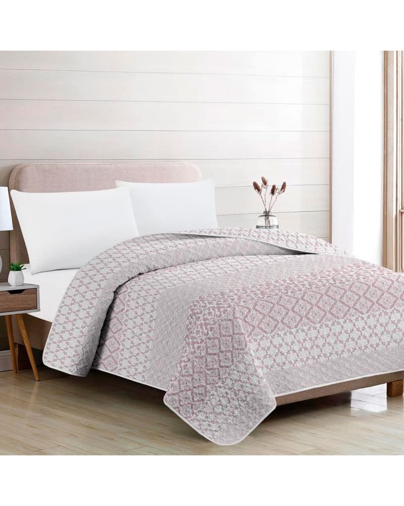 Colcha Bouti Barata Verano Reversible Koldo Color Rosa Medidas Cama 90 cm