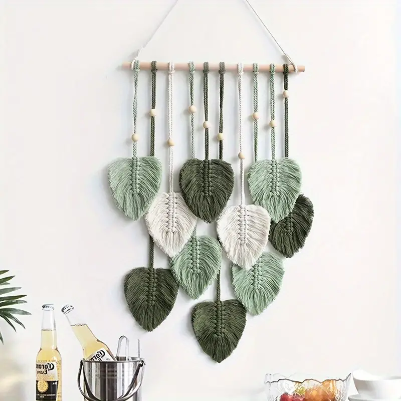 Macrame Leaf Garland - Rust and Paint - Special Gifts