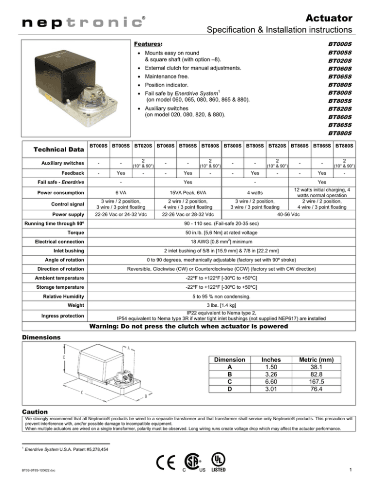 Actuator - Neptronic