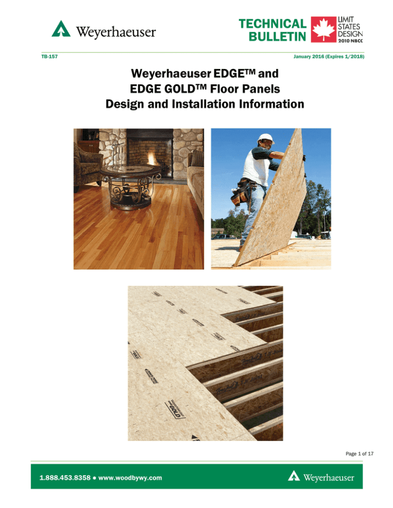 TB-157 Weyerhaeuser Edge Gold Premium Floor Panel