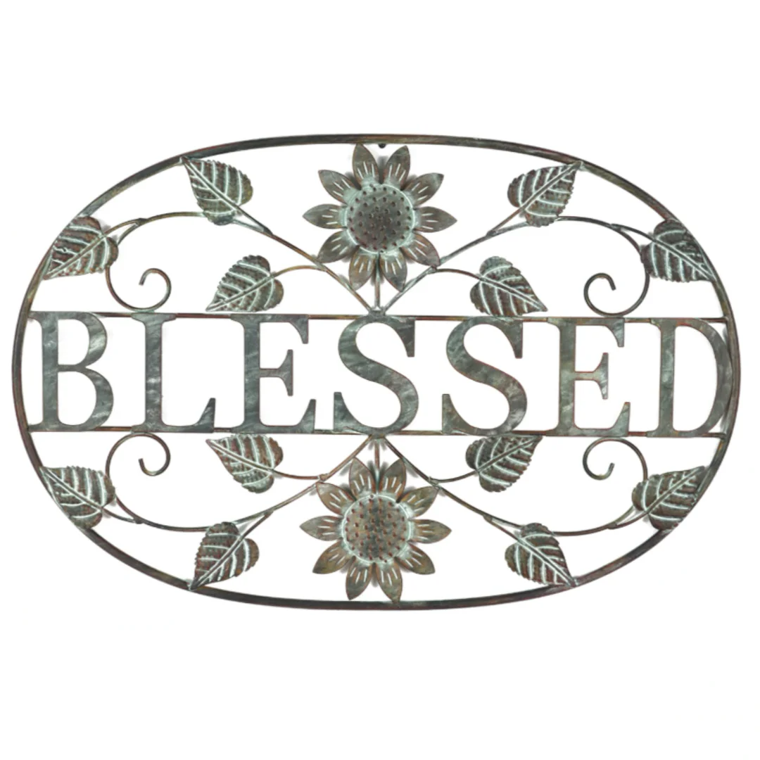 Farmhouse Porch Wall Decoration Blessed Wall Decor Metal Large Retro ...