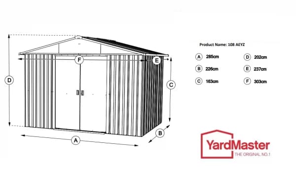 Yardmaster 10′ x 8′ Castleton Apex Metal Shed – Anthracite → ShedMaster ...