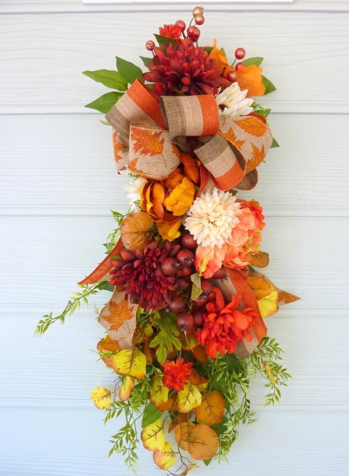Fall door swag, Thanksgiving Door Swags, Autumn Wreaths | MakerPlace by ...