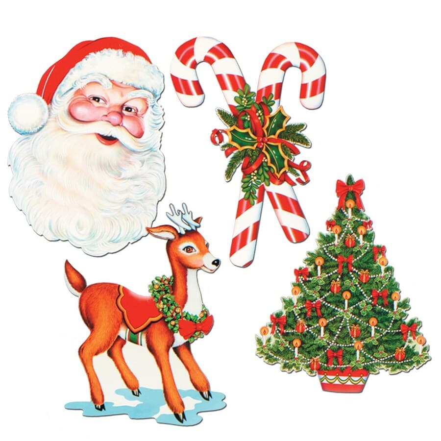 Beistle Club Pack of 48 Assorted Festive Christmas Cutouts Holiday ...