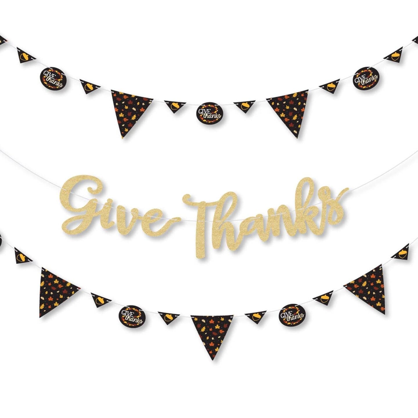 Big Dot of Happiness Give Thanks - Thanksgiving Party Letter Banner ...