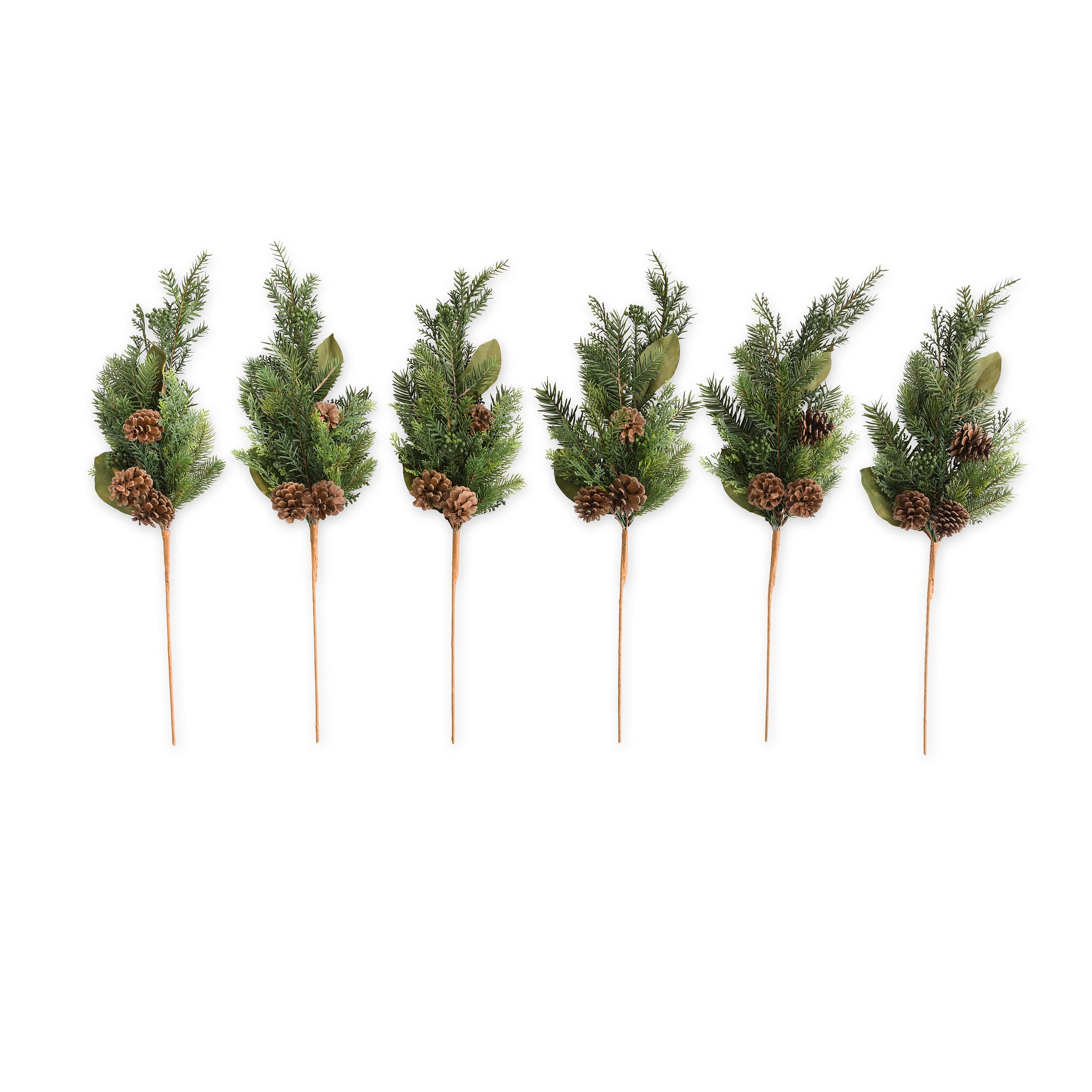 Large Holiday Mixed Faux Greenery Picks, Set of 6 8718533599503 | eBay