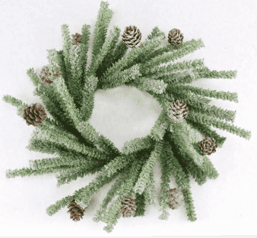 Frosted Pinecone Candle Ring - Christmas Store