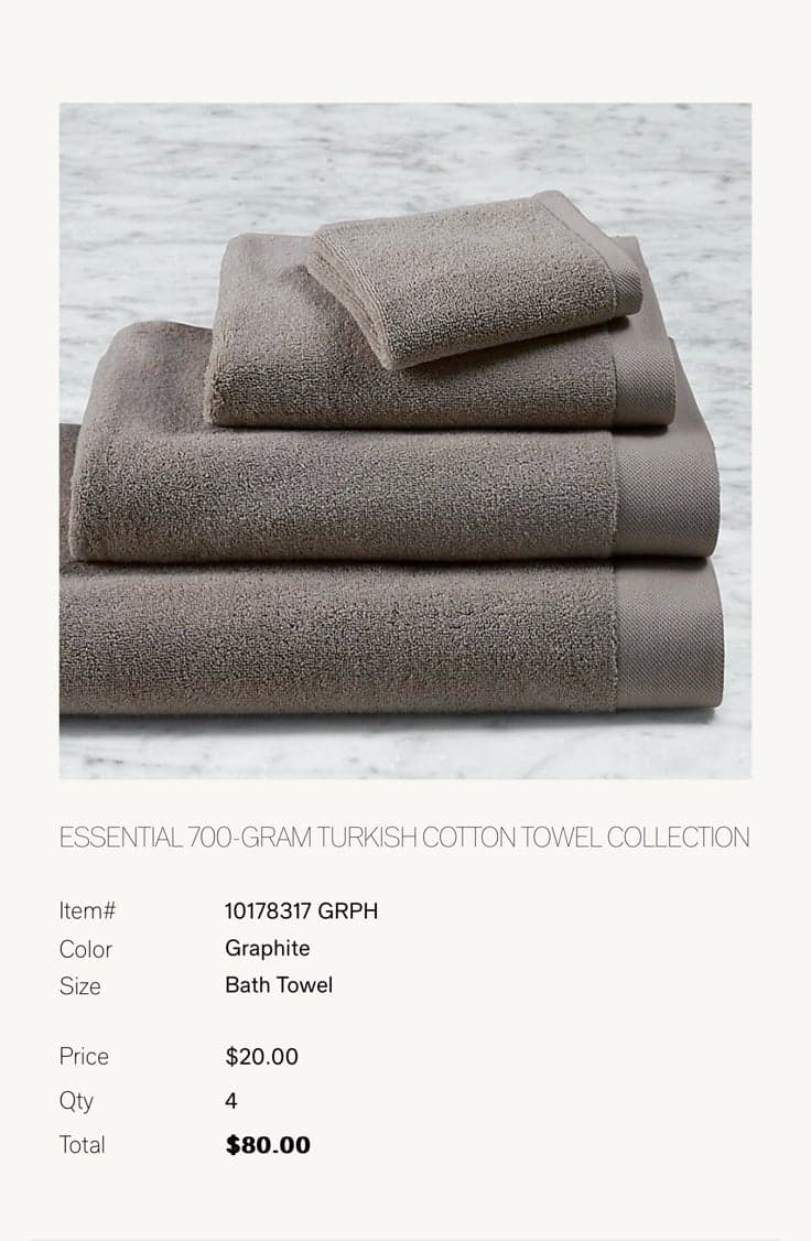 Restoration Hardware Bath Sheets