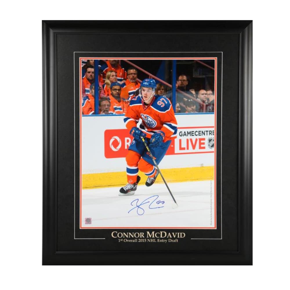 Connor McDavid #97 - Autographed & Framed Edmonton Oilers Home Opener ...