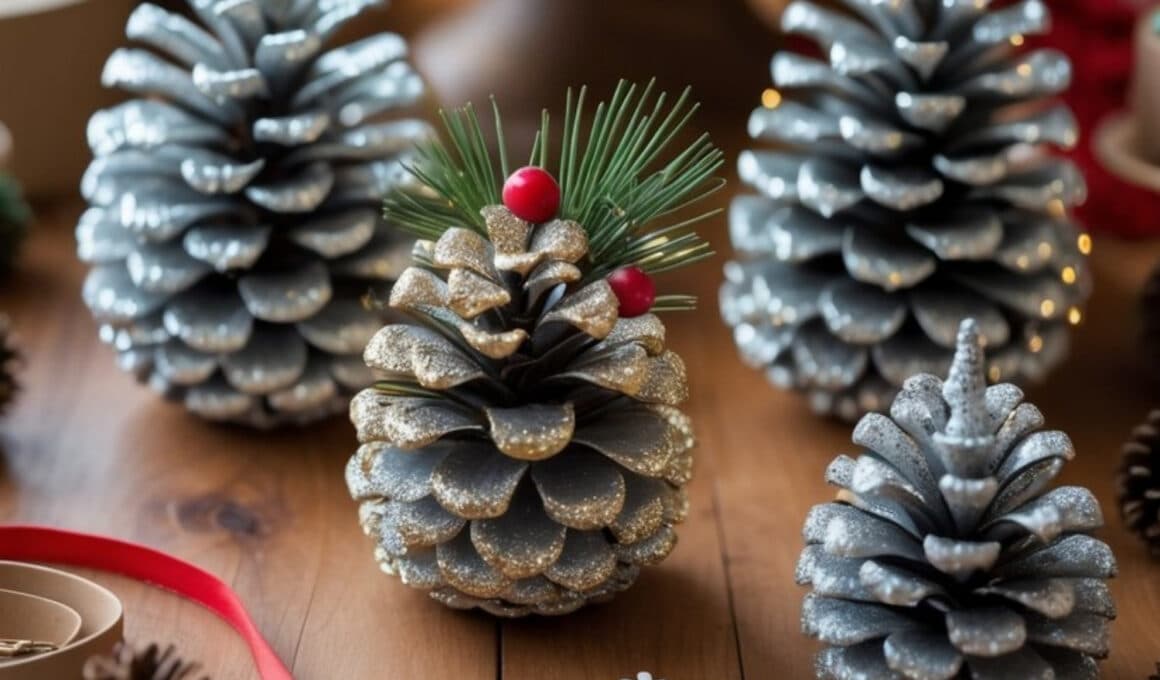 Glittered Pinecone Centerpieces - WithLoveLive