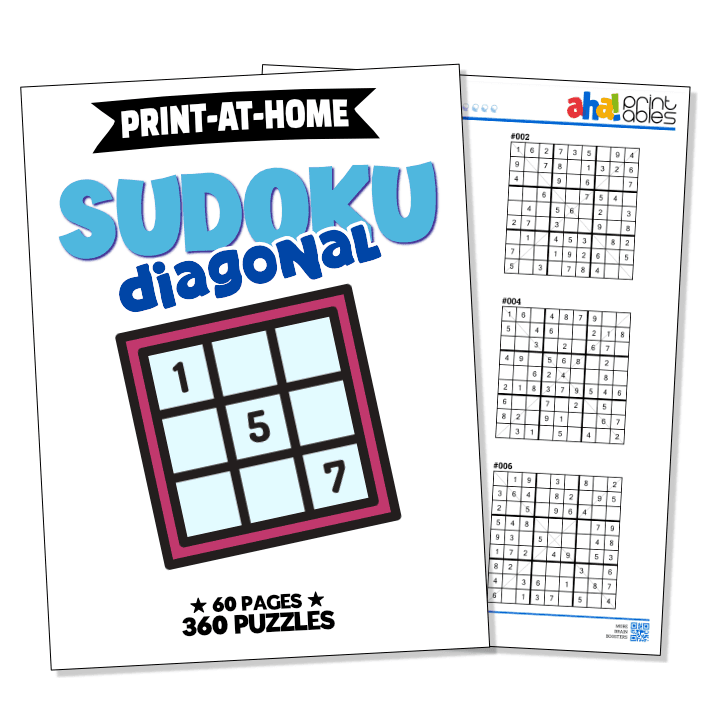 Diagonal Sudoku – Aha! Printables