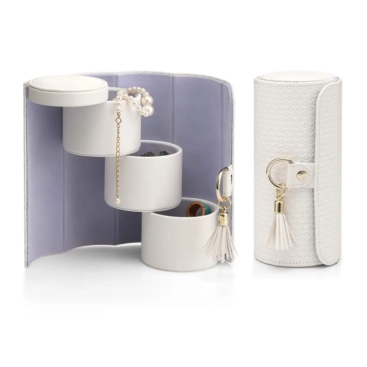 Vlando Small Travel Jewelry Roll Bag Roll، اندازه هوشمند