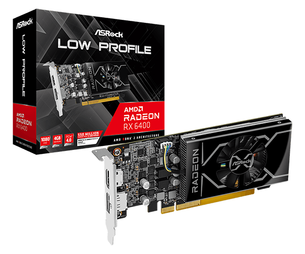 ASRock > AMD Radeon™ RX 6400 Low Profile 4GB