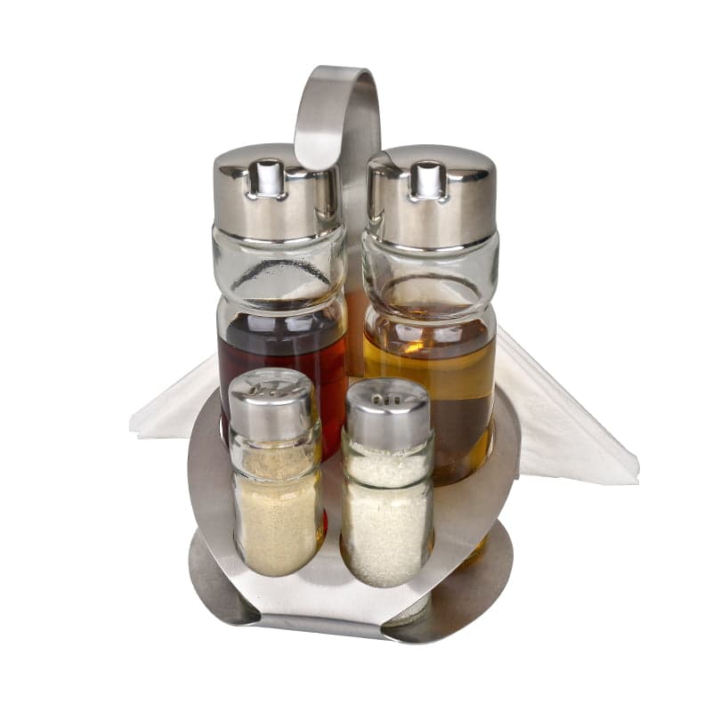 Wholesale Oil and Vinegar Condiment Set Dispensers 5 Piece Stainless ...