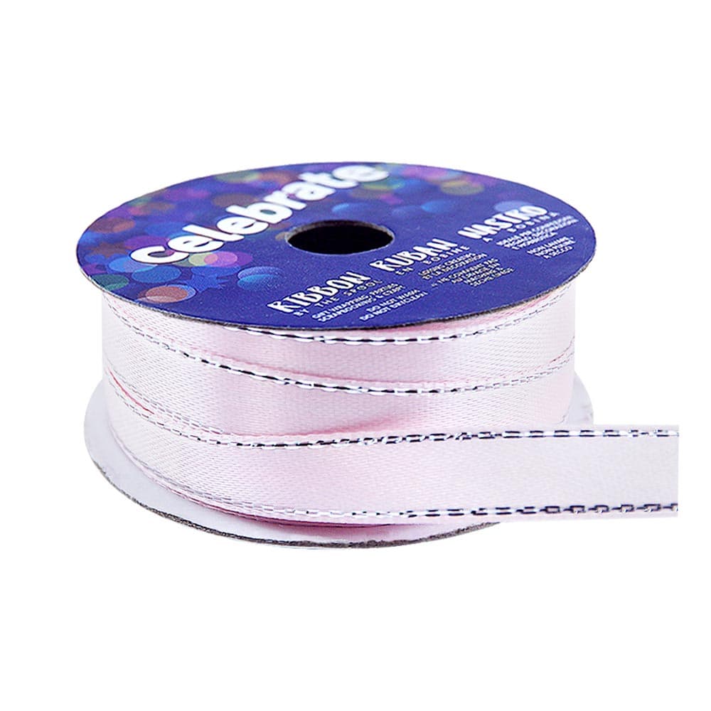 CELEBRATE RIBBON SATIN W/ MET EDGE 10MM X 5M » Birch Wholesale