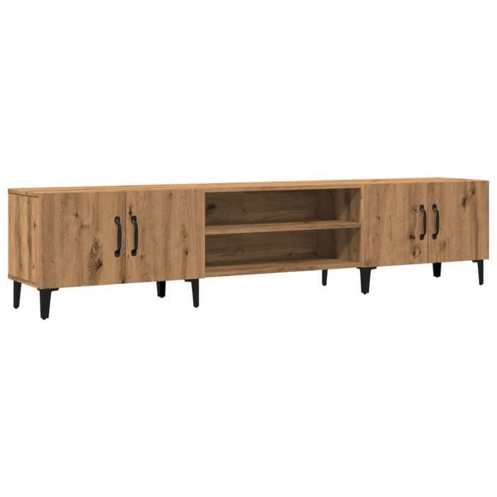 Meuble TV chêne artisanal| banc tv | meuble de rangement 180x31,5x40 cm ...