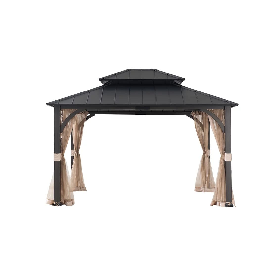 Berkley Jensen 12′ x 10′ Steel Hardtop Gazebo with Netting - Citywide Shop