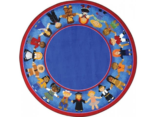 Children of Many Cultures Round Rug 13'2", Multicultural Rugs