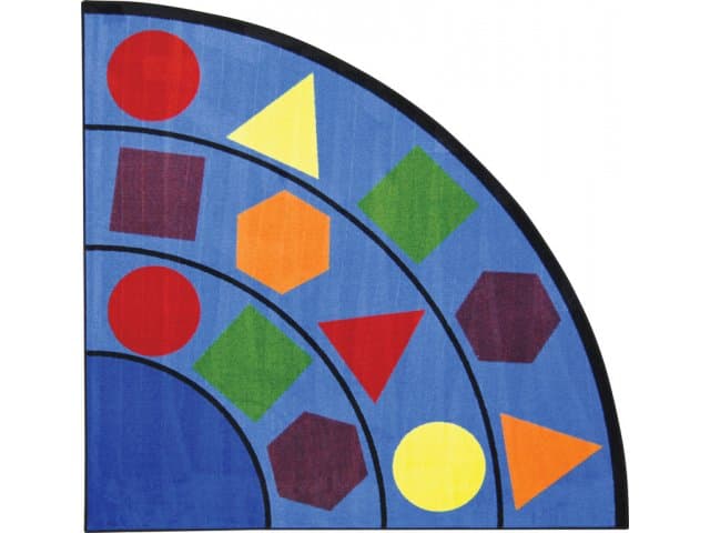 Sitting Shapes Quarter-Round Classroom Rug 6'7"-radius, Shapes & Solid Rugs