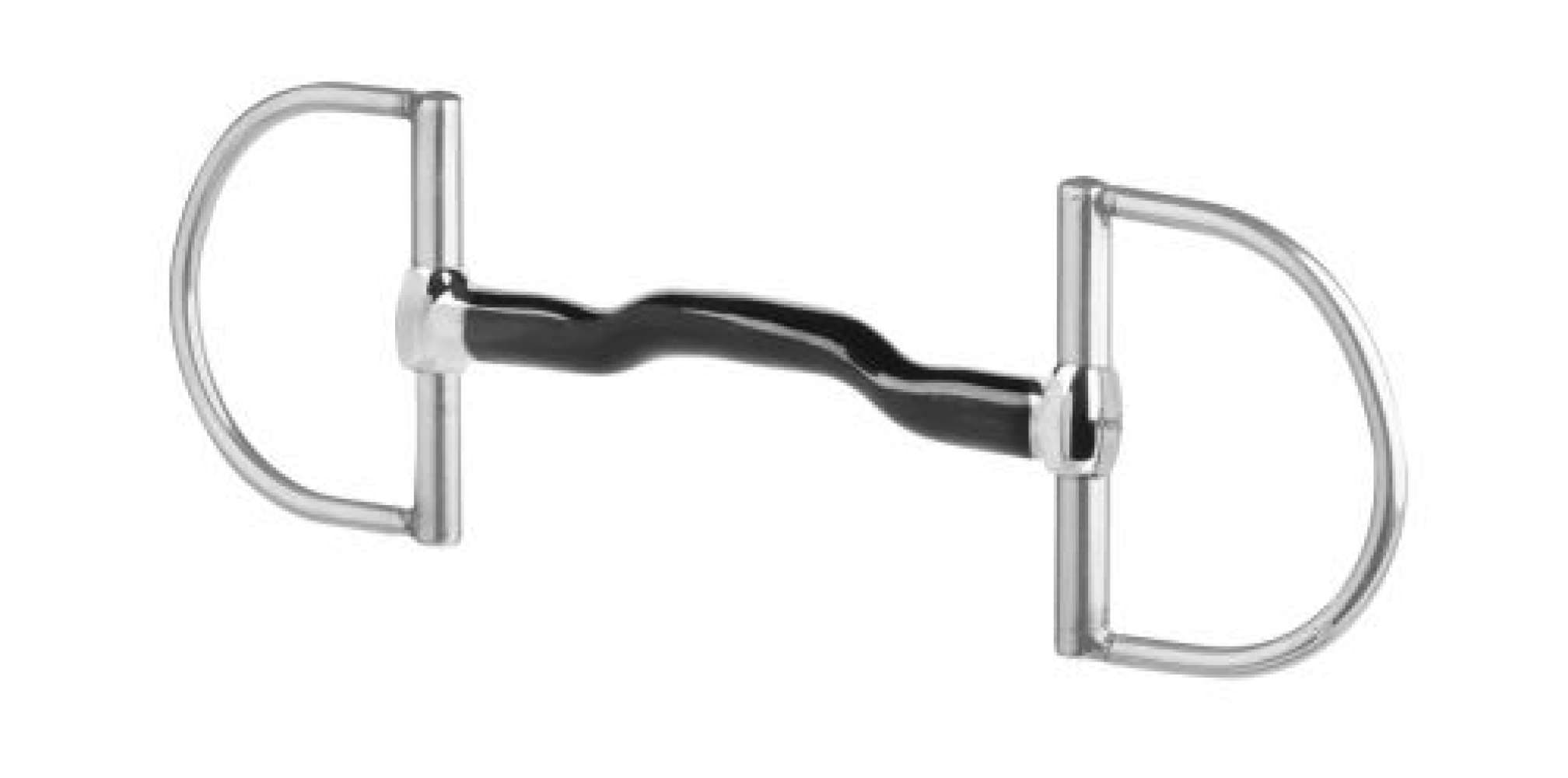 10420 Beris Black Sweet Iron D-Ring Tongue Port Flat