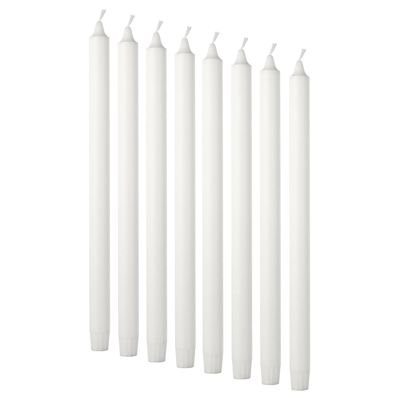 JUBLA unscented candle, white, 35 cm - IKEA UK