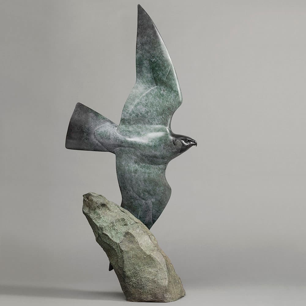 Peregrine Falcon - Ltd Edition Bronze Sculpture by Nick Bibby