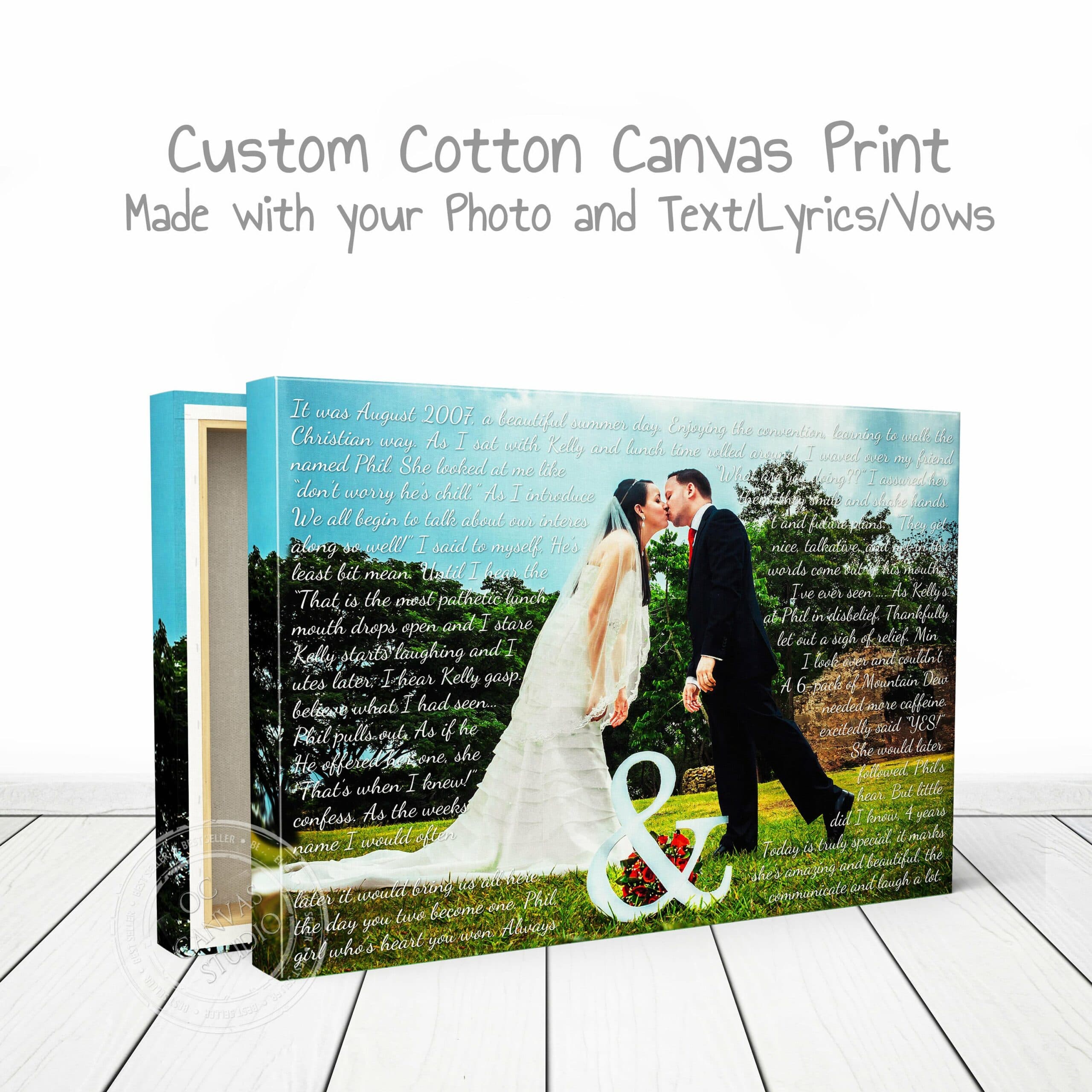 Custom canvas portrait Photo portrait Framed portrait Wedding photo ...