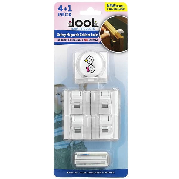 Jool Baby Products, Safety Magnetic Cabinet Locks, 4 + 1 PackSingapore
