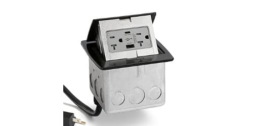 Lew Electric PUFP-CT-BK-AC-WC Kitchen Counter Pop Up Outlet USB ...