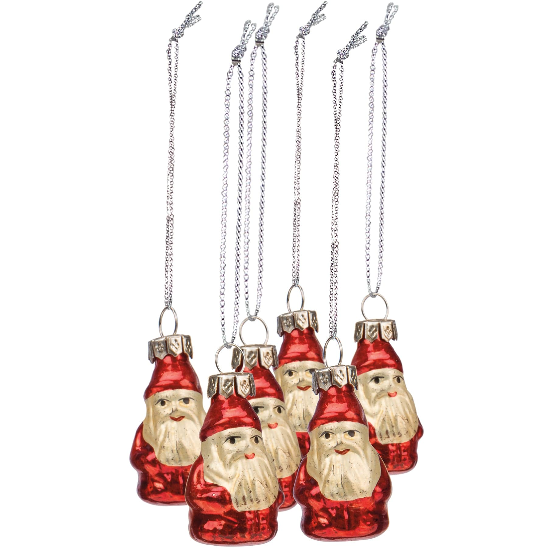 Glass Santa Mini Ornaments | Primitives By Kathy
