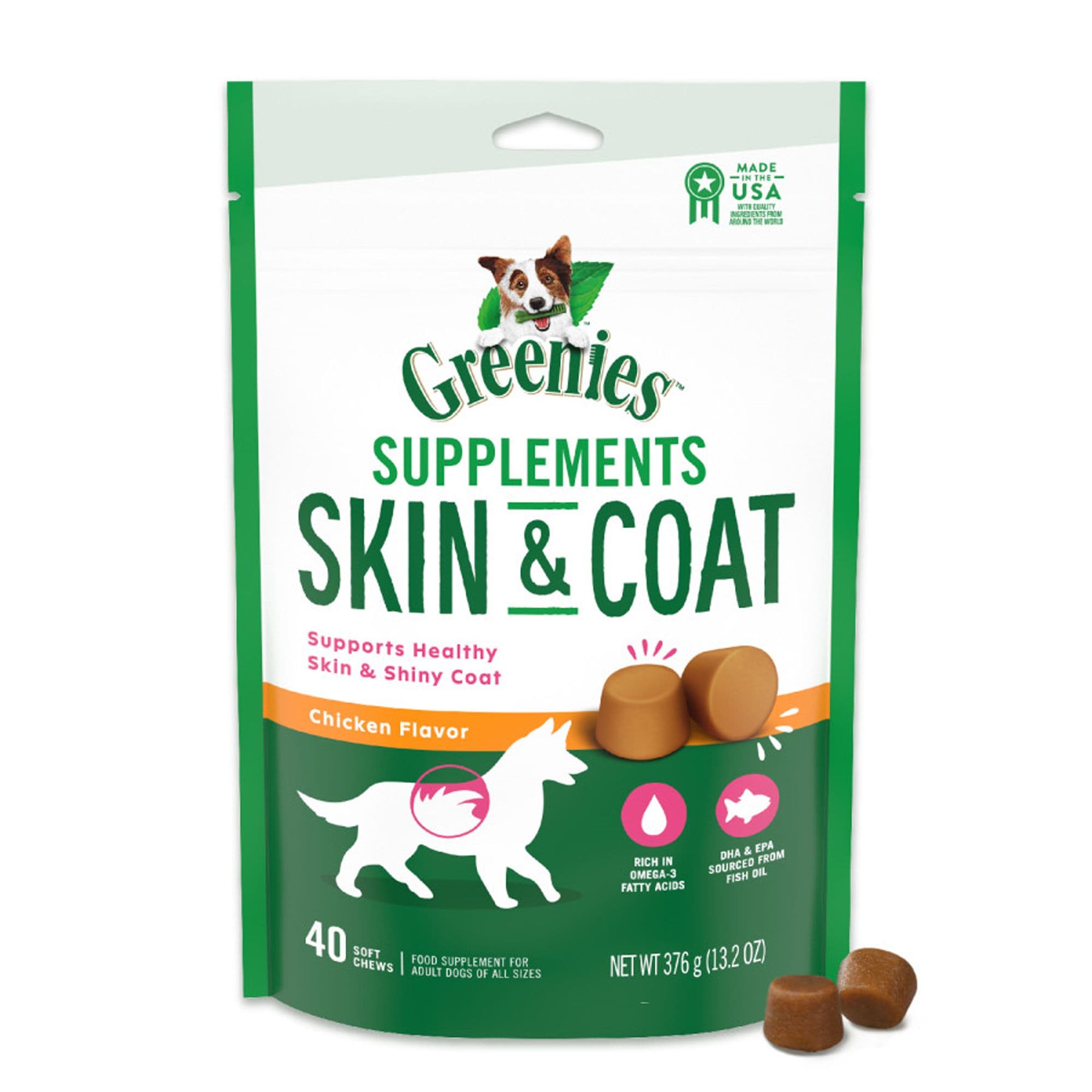Greenies Skin Coat Supplements 40 Count | Ryans Pet World